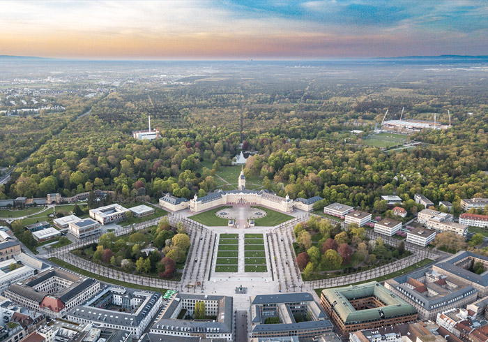 Karlsruhe - City with sun rays